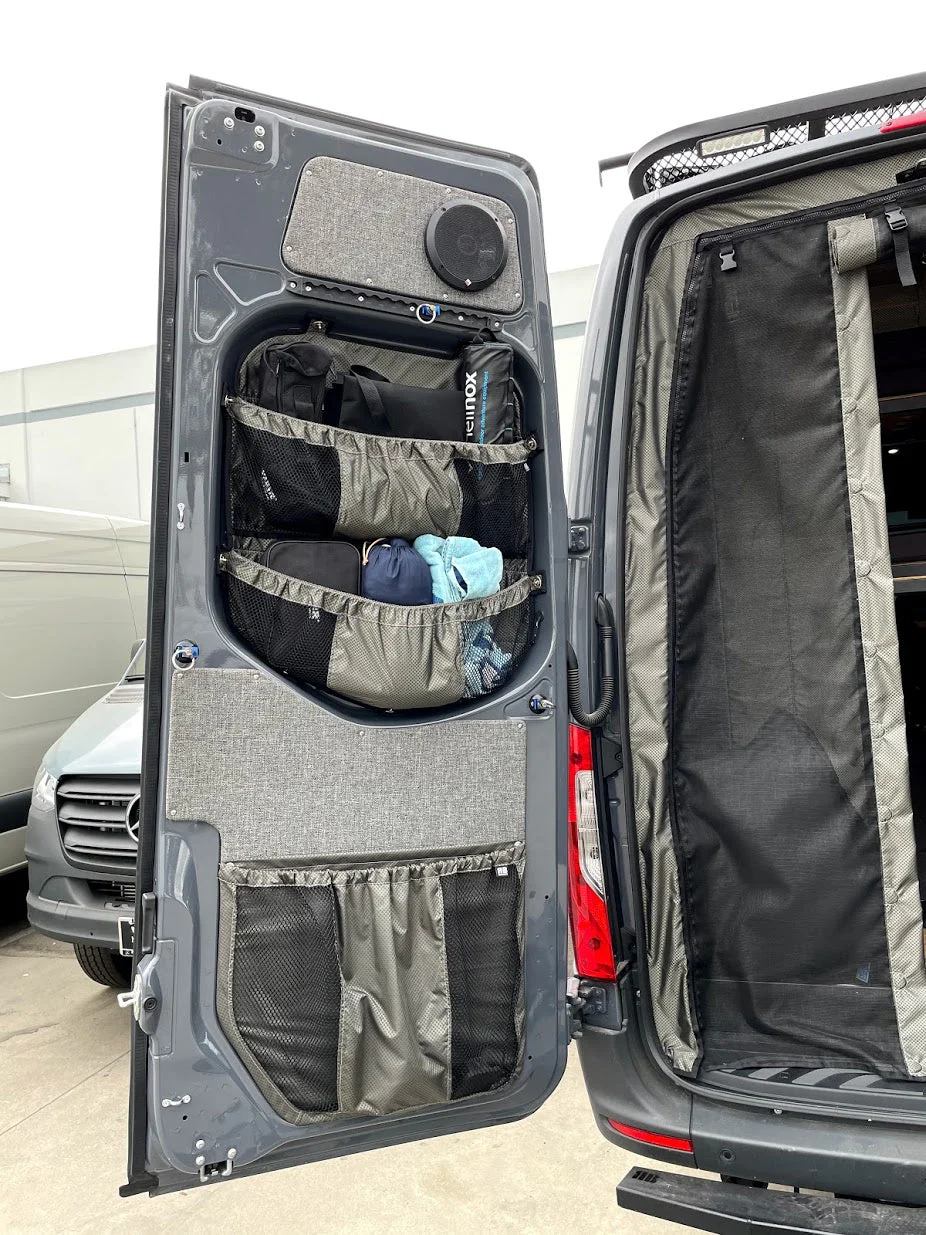 RB Components 2019+ Sprinter Van Fabric - Rear Door Window Multi Compartment Stuff Bag - Image 3