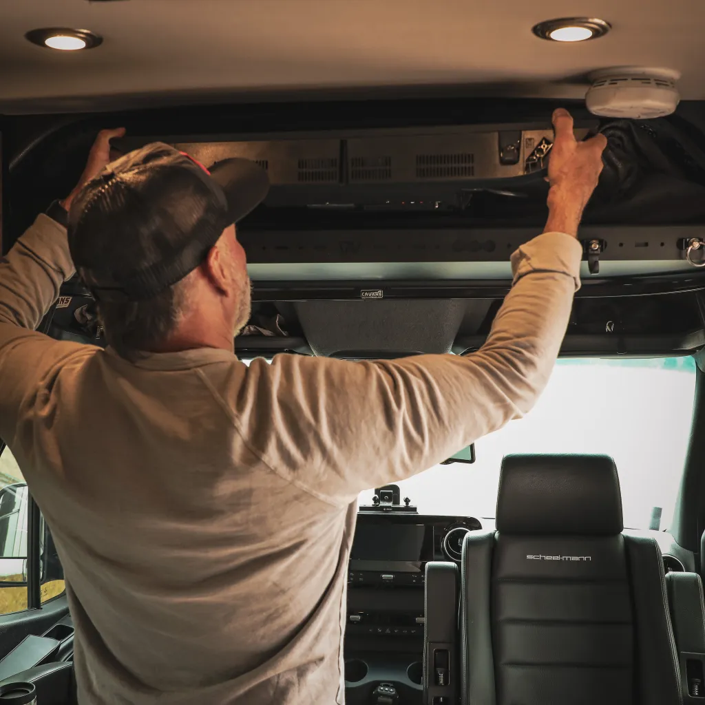 Canyon Adventure Vans Cab Shelf TV Bracket - Image 3