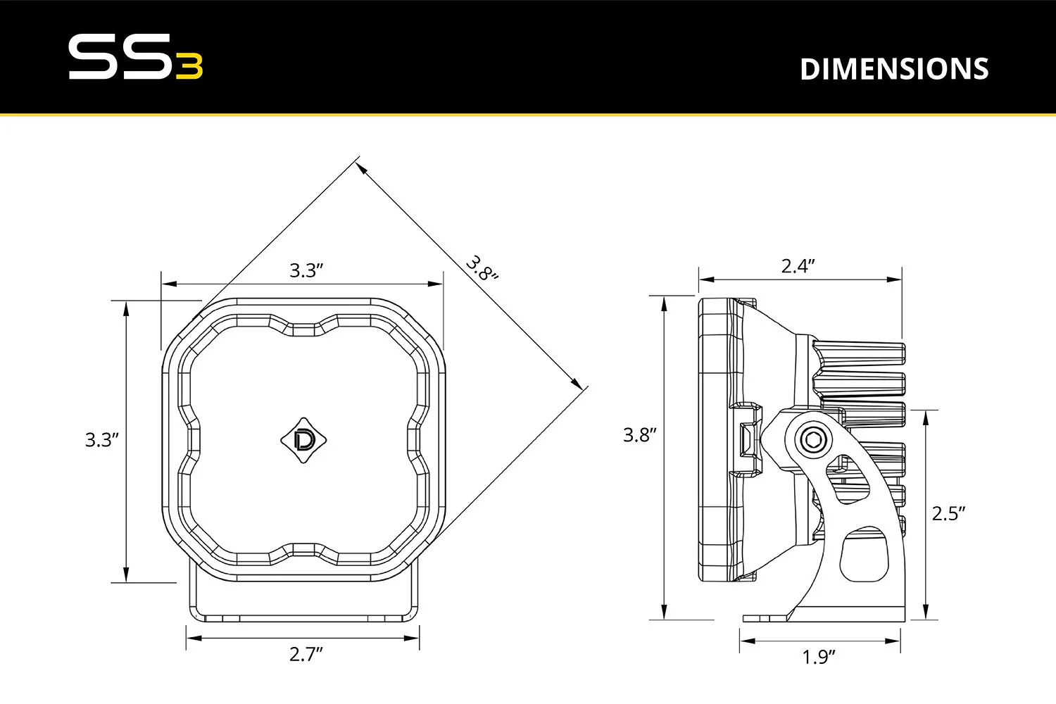 Diode Dynamics SS3 Pro ABL Yellow Driving Lights (Pair) - Image 10
