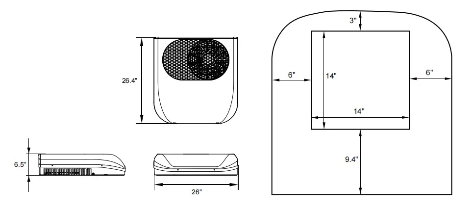 Velit 2000R Mini Rooftop Air Conditioner 12V/48V - Image 4